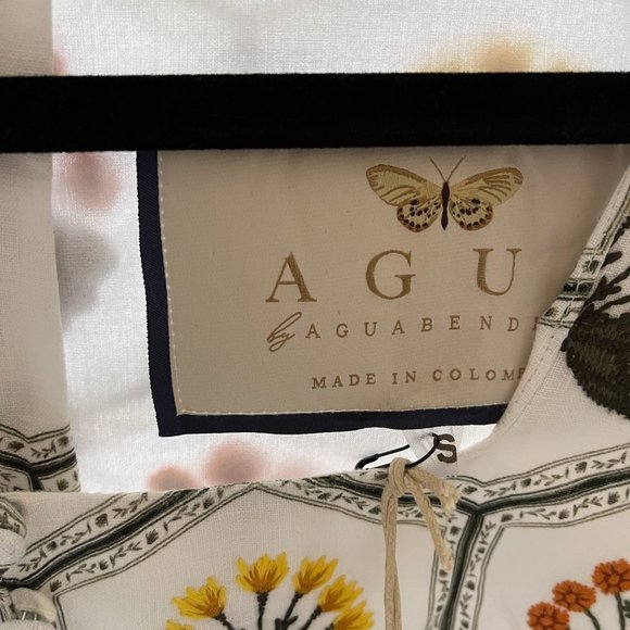 AGUA BY AGUA BENDITA Pera Embroidered Linen Crop Top (size S) - Picture 6 of 7